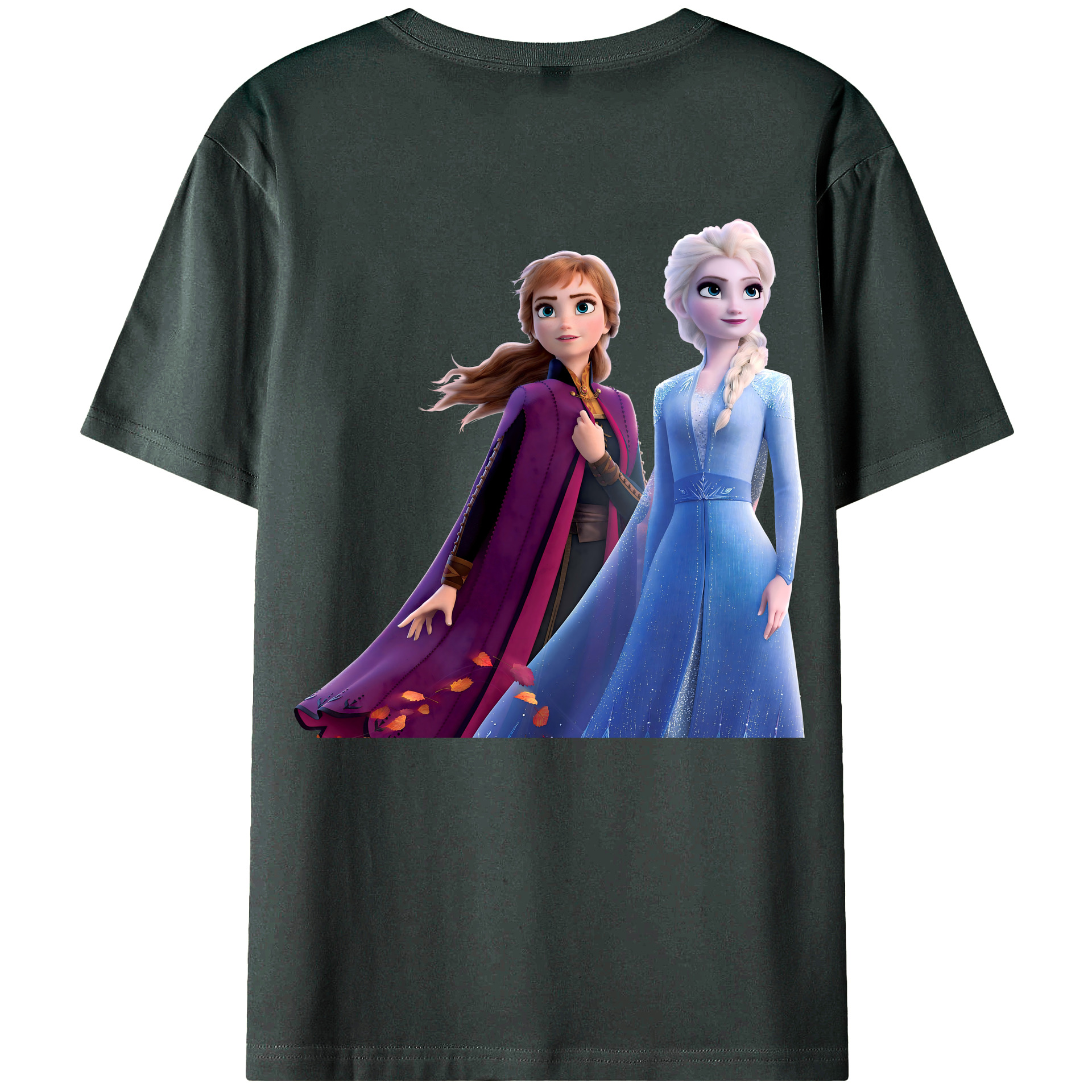（画像用） アナと雪の女王 アンナ エルサ Frozen Anna Elsa 綿100％ メンズ半袖Tシャツ（バックプリント） 通気性